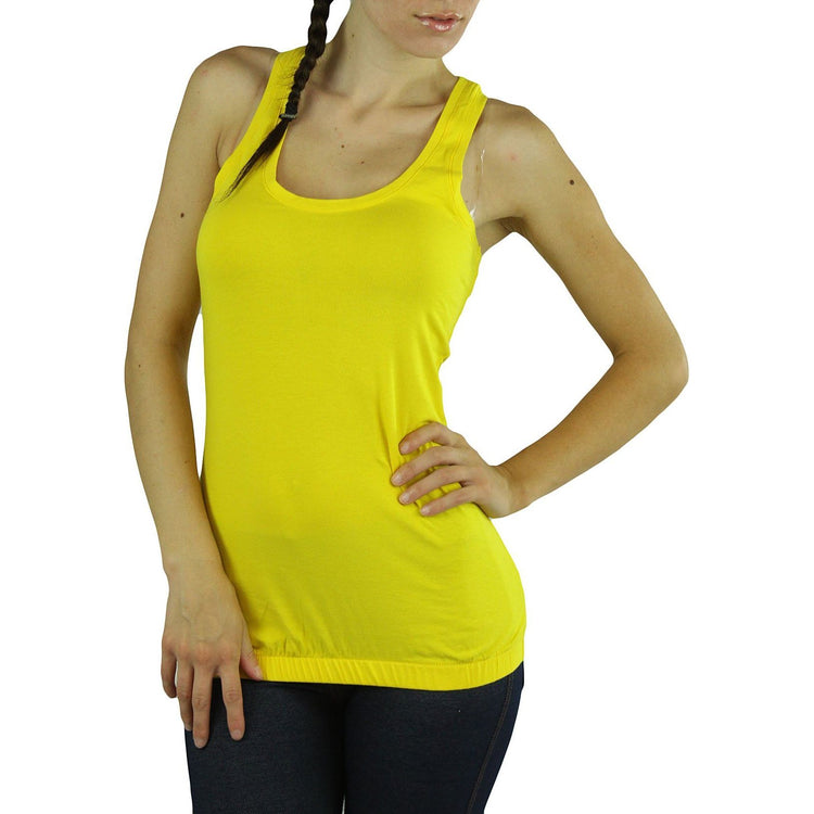 Women's Banded Bottom Racerback Tank Top