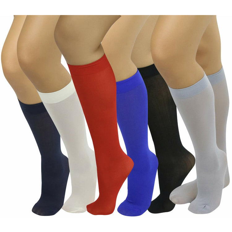Womens Pack of 6 Knee High Trouser Professional Socks