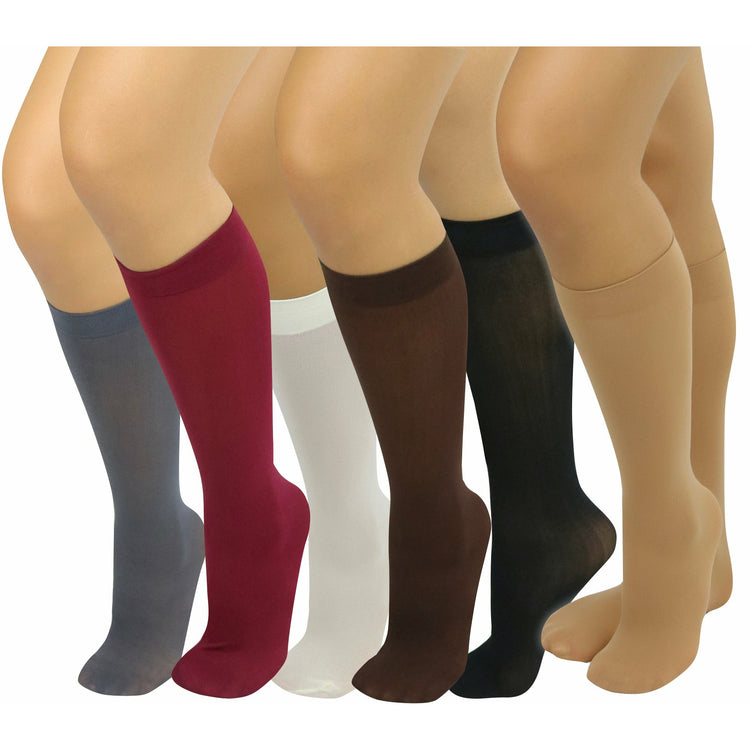 Womens Pack of 6 Knee High Trouser Professional Socks