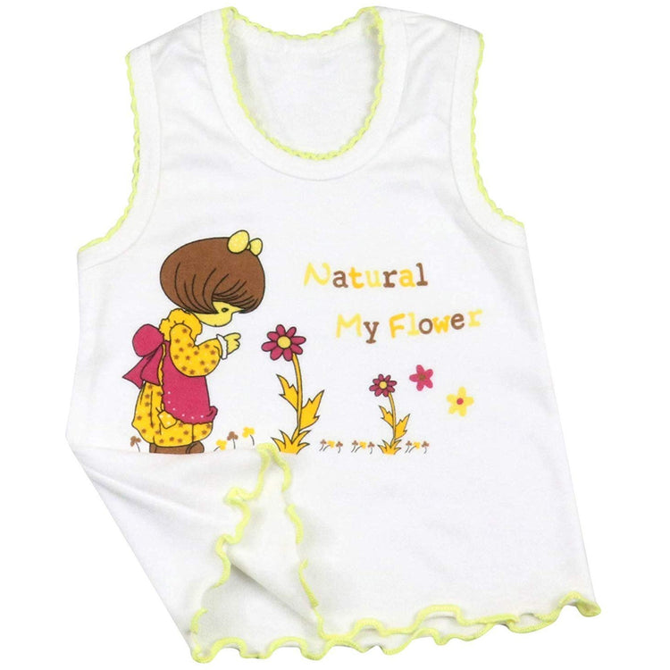 ToBeInStyle Girl's 4 Pack Ruffle Hem Cotton Tank Tops