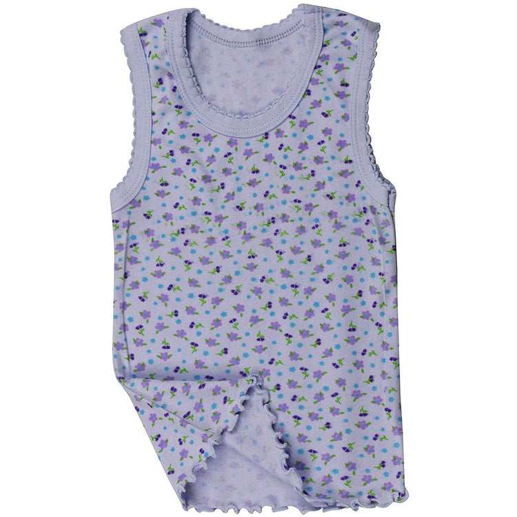 ToBeInStyle Girl's 4 Pack Ruffle Hem Cotton Tank Tops
