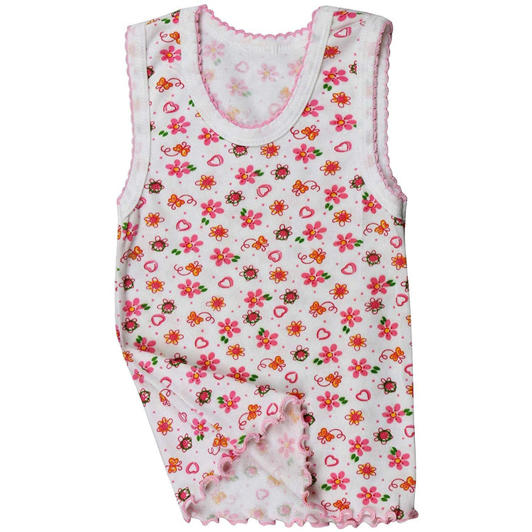 ToBeInStyle Girl's 4 Pack Ruffle Hem Cotton Tank Tops