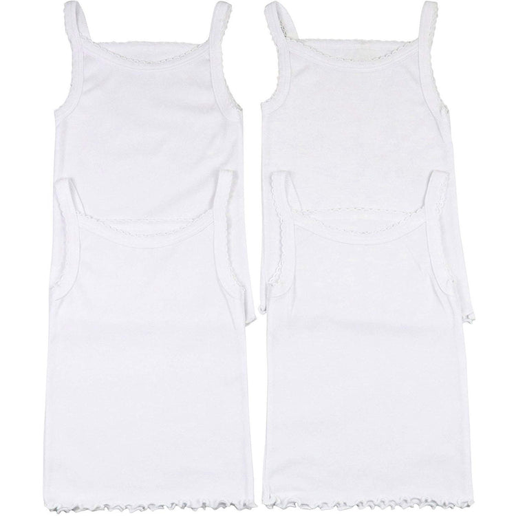 ToBeInStyle Girl's 4 Pack Ruffle Hem Spaghetti Strap Tank Tops