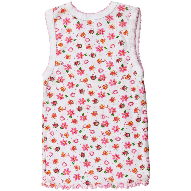 ToBeInStyle Girl's 4 Pack Ruffle Hem Cotton Tank Tops