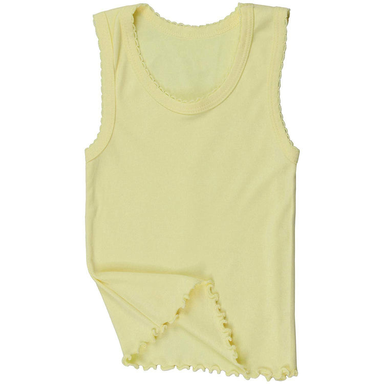 ToBeInStyle Girl's 4 Pack Ruffle Hem Cotton Tank Tops
