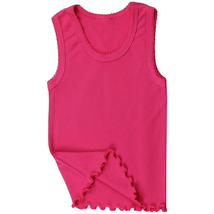ToBeInStyle Girl's 4 Pack Ruffle Hem Cotton Tank Tops