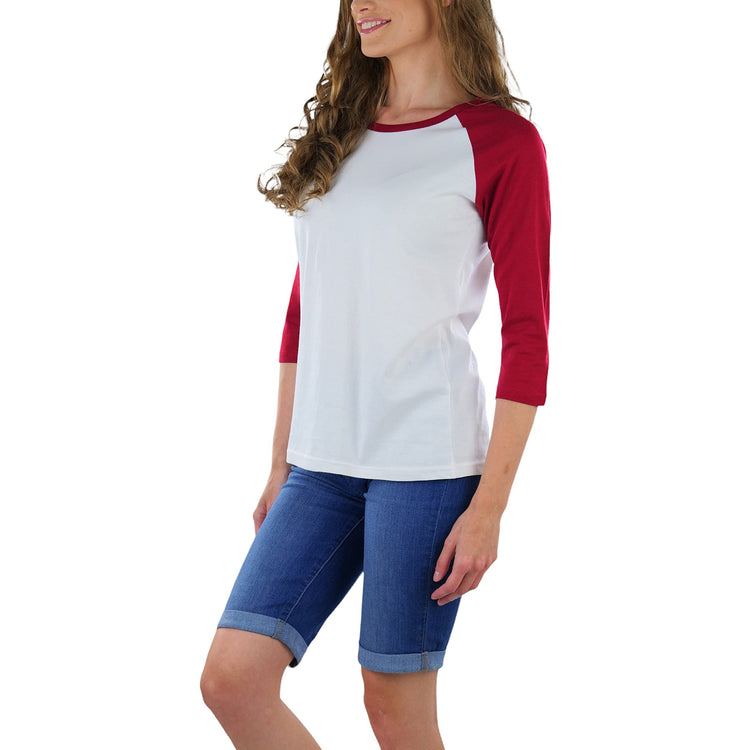 Women's Classic Two Color Cotton Baseball T-Shirts