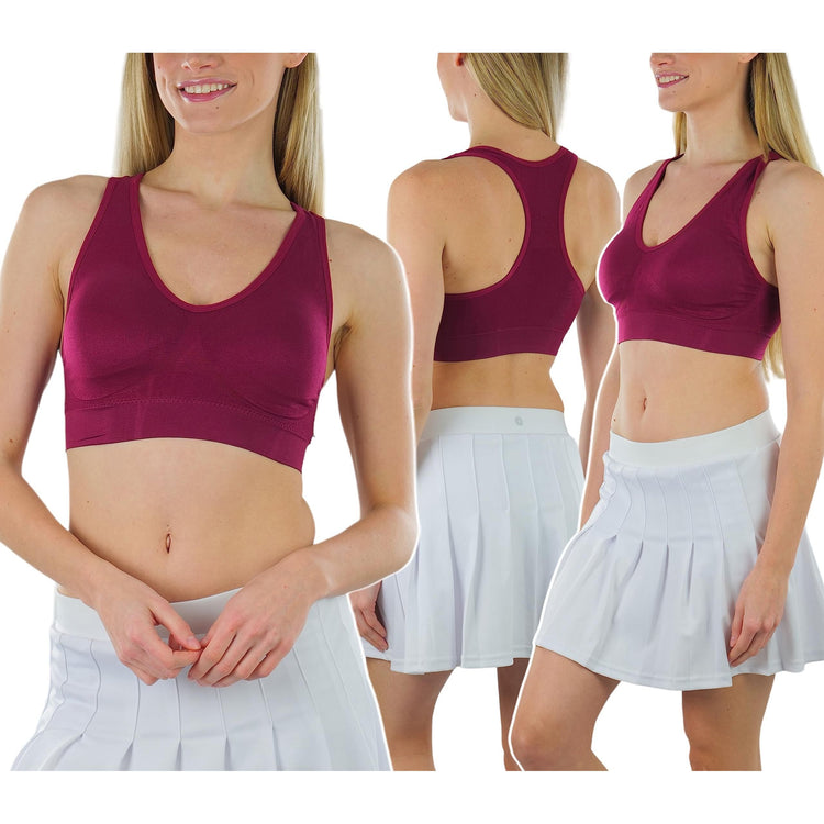 Women’s Pack of 6 Comfortable and Supportive Racerback Sports Bras