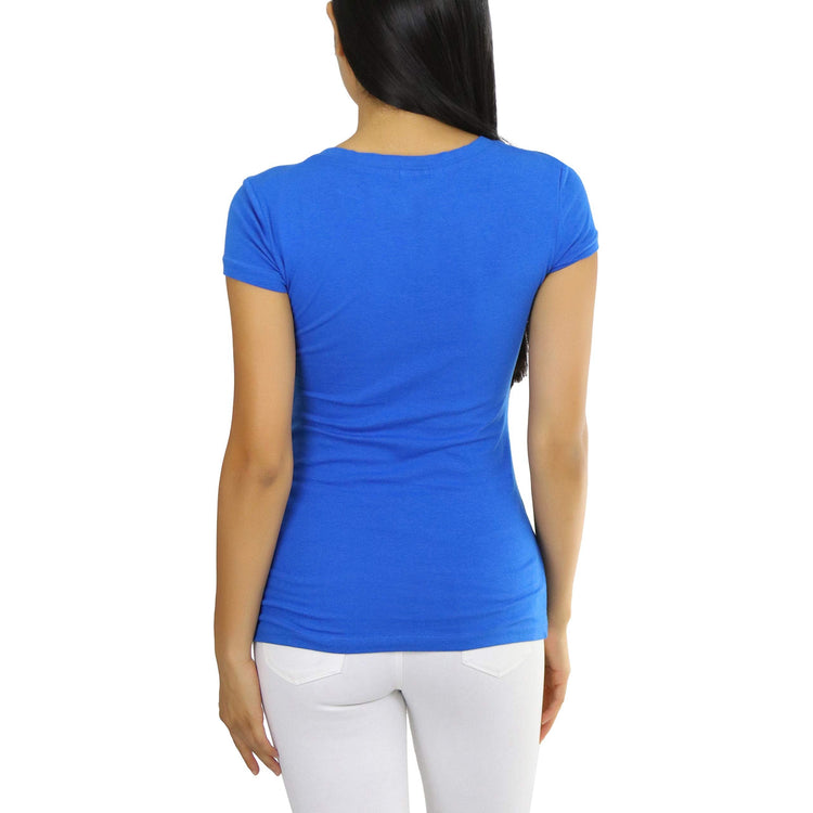 Women's Slim Fit Scoop Neck Short Sleeve Longline Tee