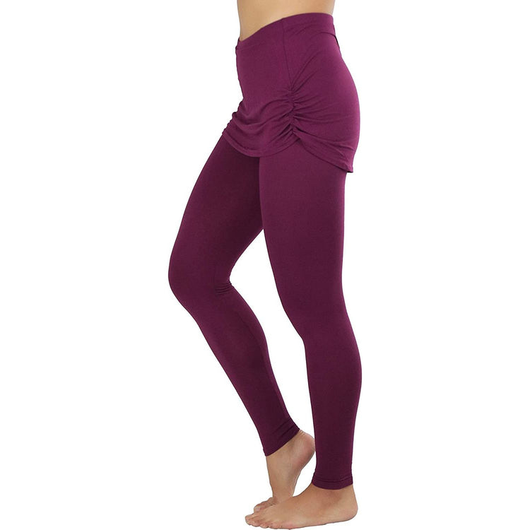 ToBeInStyle Women's High Waist Leggings with Attached Mini Skirt