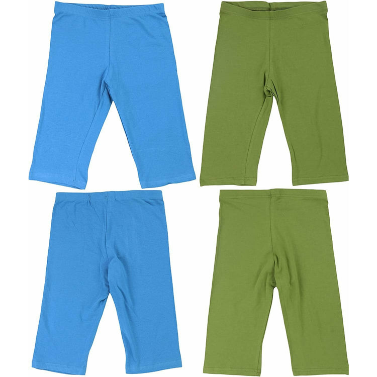 Girls' Pack of 6 Cotton-Spandex Blend Stretch Waistband Above the Knee Shorts