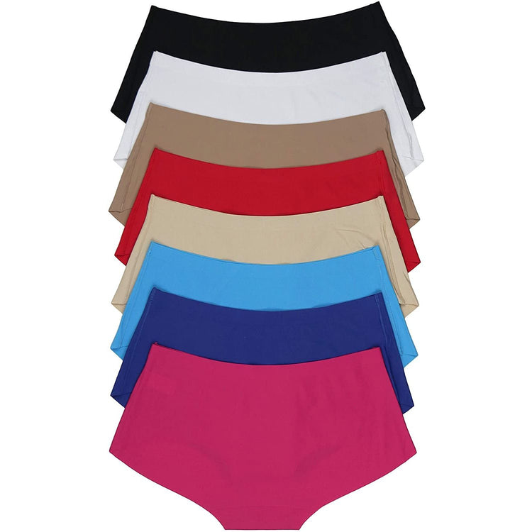 ToBeInStyle Womenโs Pack of 6 Comfortable No Panty Line Laser Cut Boyshorts
