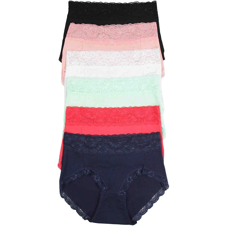 ToBeInStyle Womenโs Pack of 6 Comfortable No Panty Line Laser Cut Boyshorts