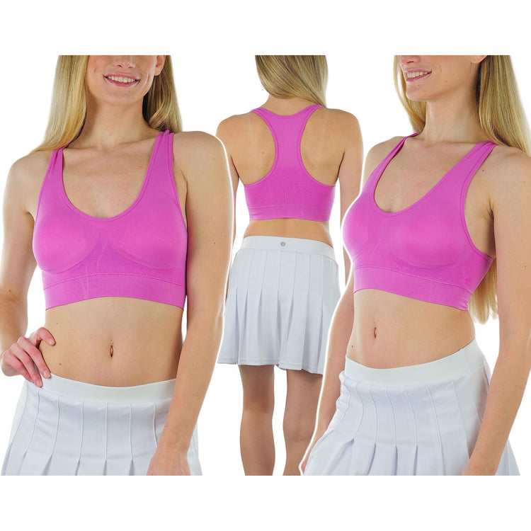Women’s Pack of 6 Comfortable and Supportive Racerback Sports Bras