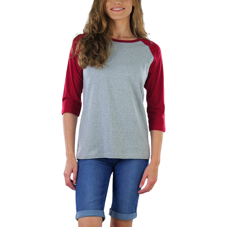 Women's Classic Two Color Cotton Baseball T-Shirts