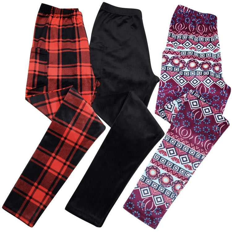 Women's Luxuriant Solid Velour Brushed Ankle Leggings