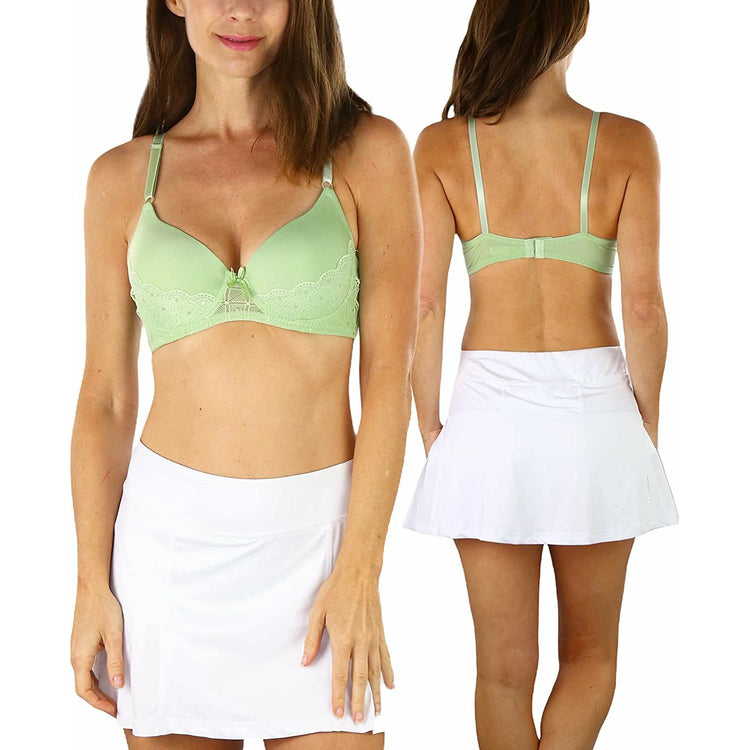 ToBeInStyle Women's Pack of 6 Vibrant Assorted Bras with Lace Underbust Detail