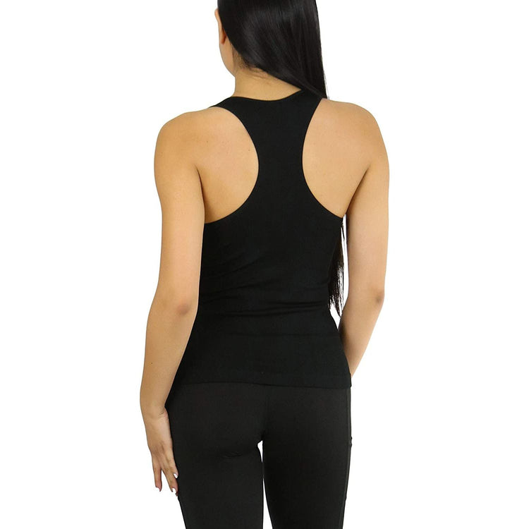 ToBeInStyle Women’s Pack of 6 Ribbed Seamless Racerback Scoop Neck Tank Tops