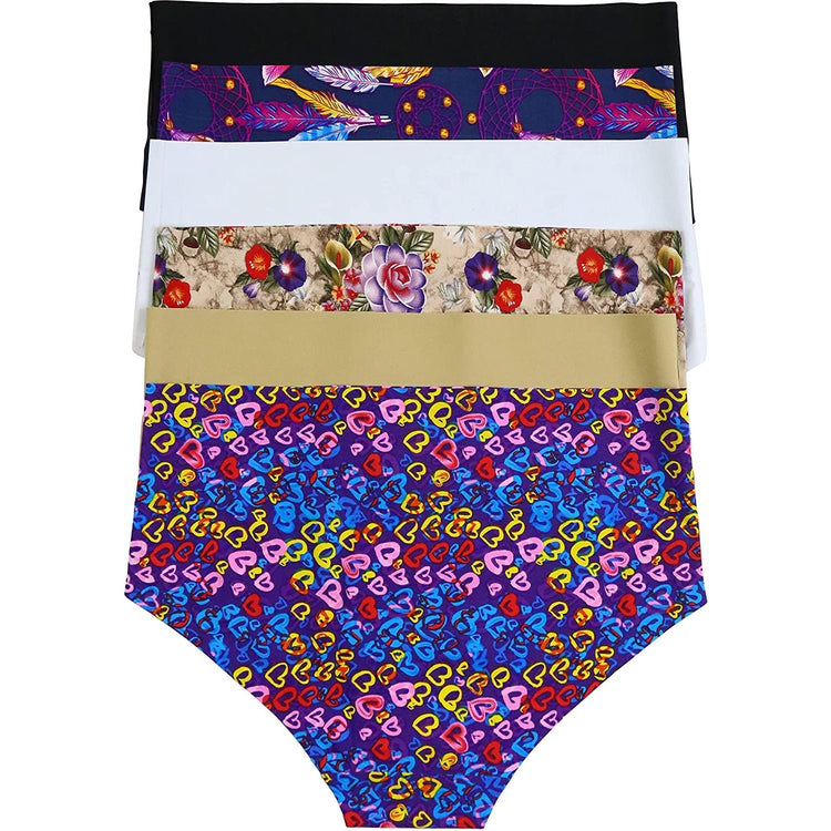 ToBeInStyle Womenโs Pack of 6 Comfortable No Panty Line Laser Cut Boyshorts