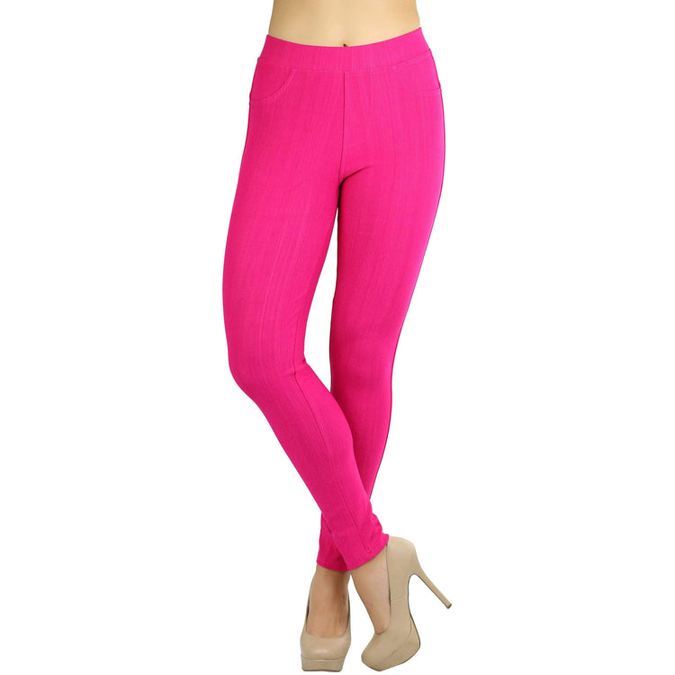 Women's Denim Like Skinny Fit Stretch Jeggings Pants