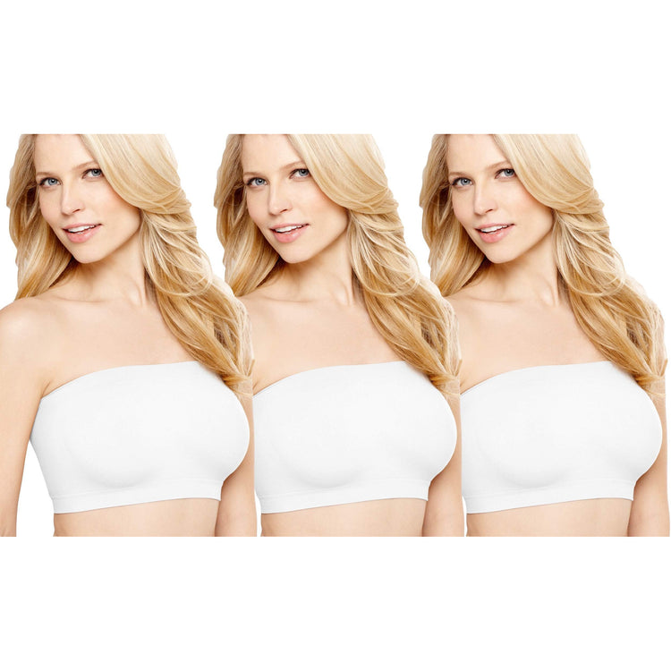 Women’s Seamless Microfiber Bandeau Strapless Tube Top Bras Wire Free No Pad
