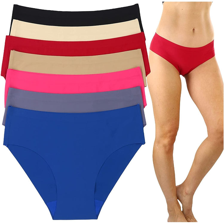 ToBeInStyle Womenโs Pack of 6 Comfortable No Panty Line Laser Cut Boyshorts