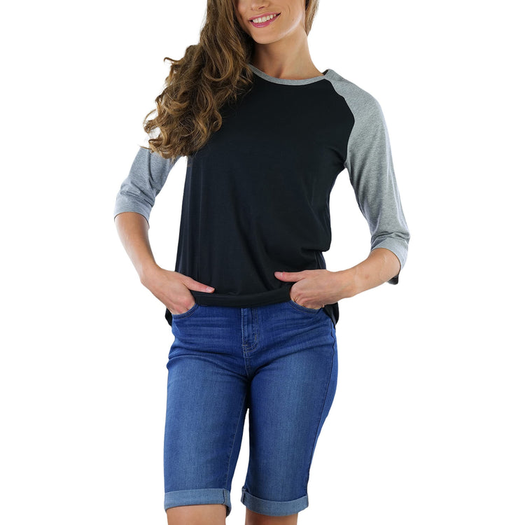 Women's Classic Two Color Cotton Baseball T-Shirts