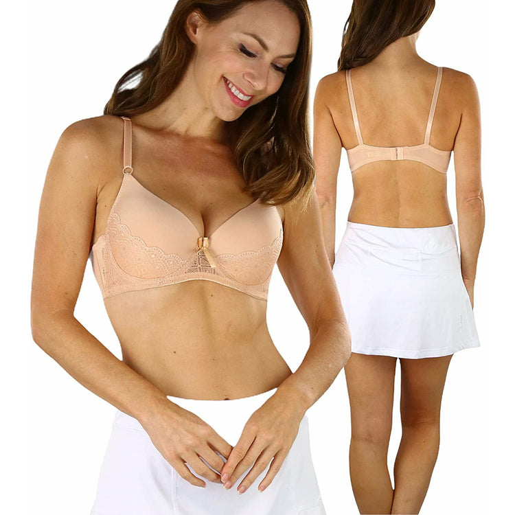 ToBeInStyle Women's Pack of 6 Vibrant Assorted Bras with Lace Underbust Detail