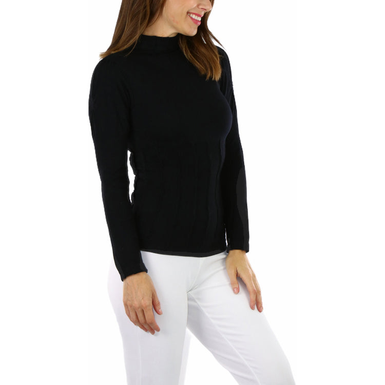 Women’s Seamless Textured Long Sleeve Turtleneck Blouse