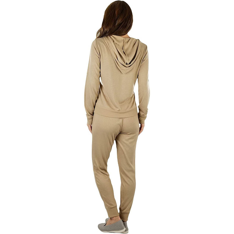 ToBeInStyle Women's French Terry Lightweight Hooded Jacket & Pants