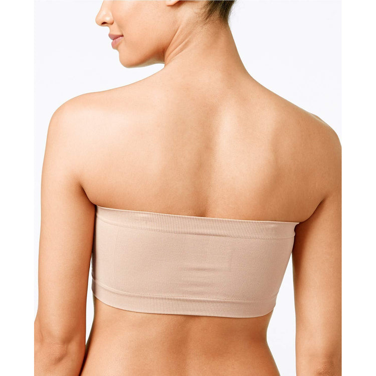 Women's Plus Size Removable Pads Ruched Bandeau Tube Bras