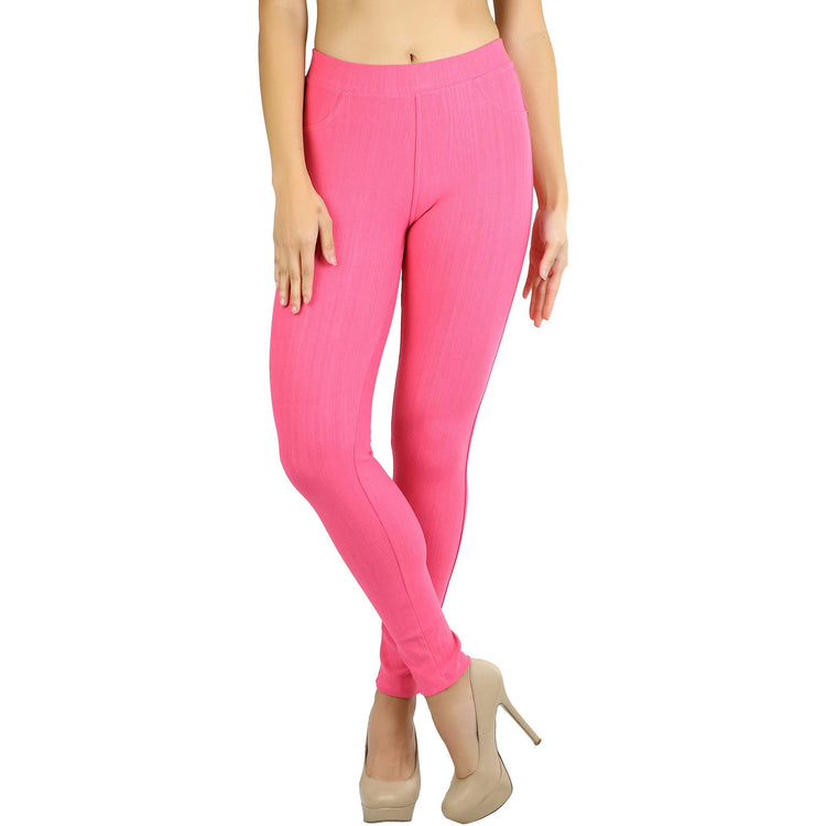 Women's Denim Like Skinny Fit Stretch Jeggings Pants