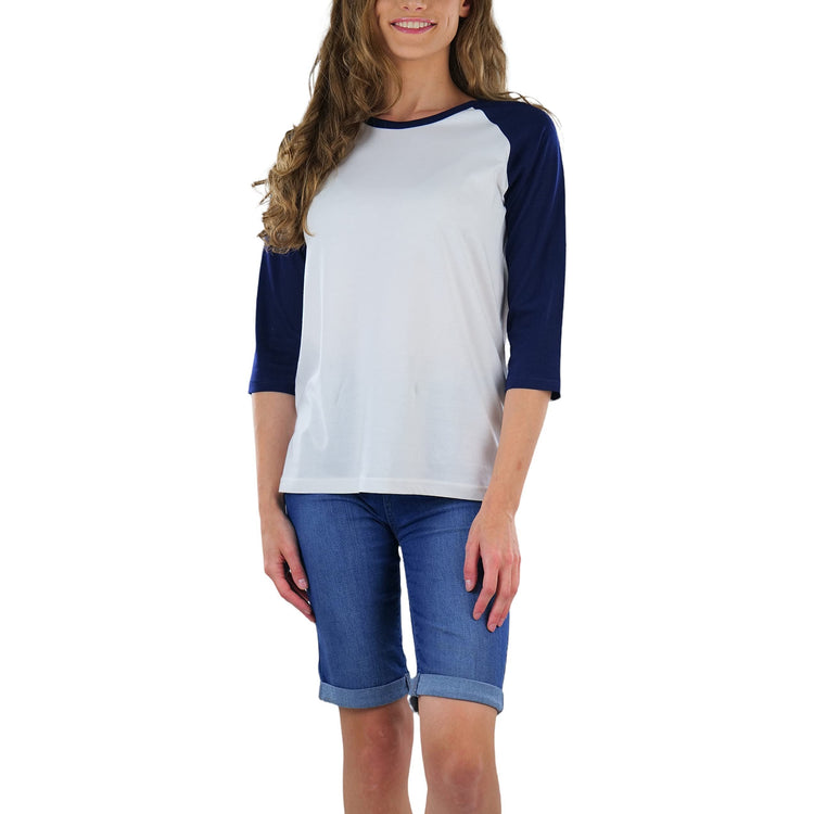 Women's Classic Two Color Cotton Baseball T-Shirts