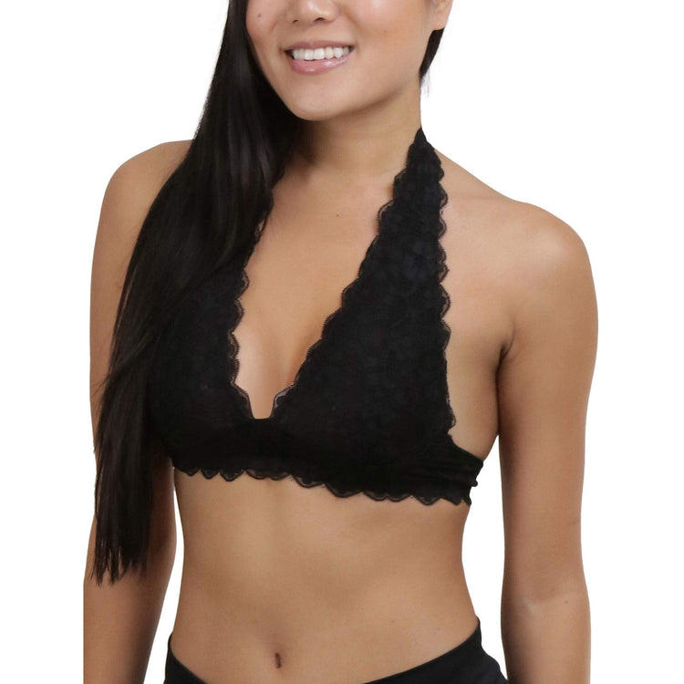 Women's Sheer Lace Halter Top Bralette