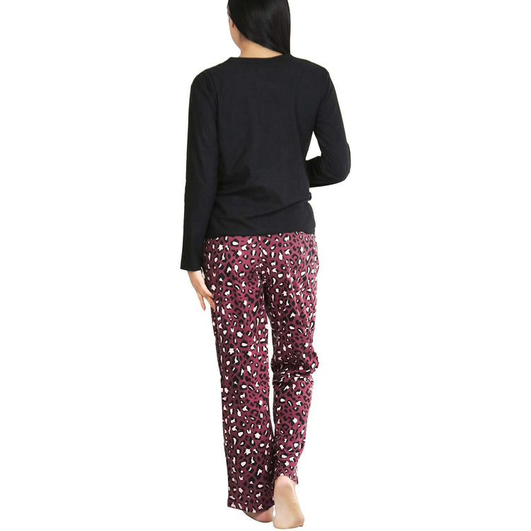 Women's Matching Pajama Set with Kangaroo Pocket Top and Flannel Pants