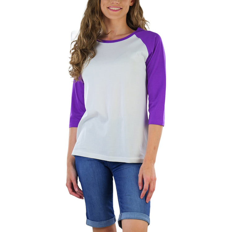 Women's Classic Two Color Cotton Baseball T-Shirts