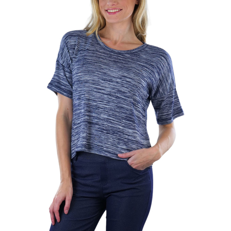 Women's Short Sleeve Hacci Sweater