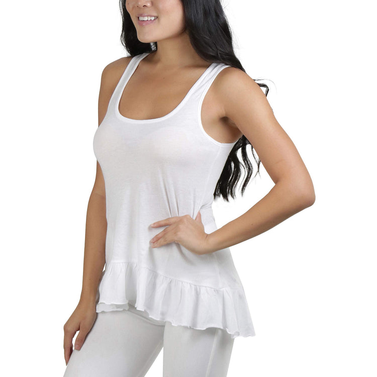 Women's Ruffled Long Scoopneck Tunic