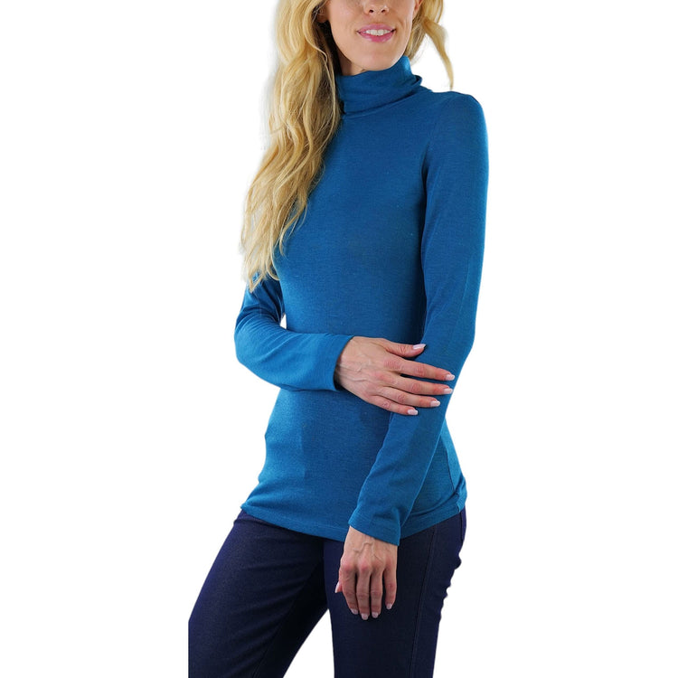 ToBeInStyle Women's Relaxed fit Long Sleeve Soft and Stretchy Turtleneck Shirt