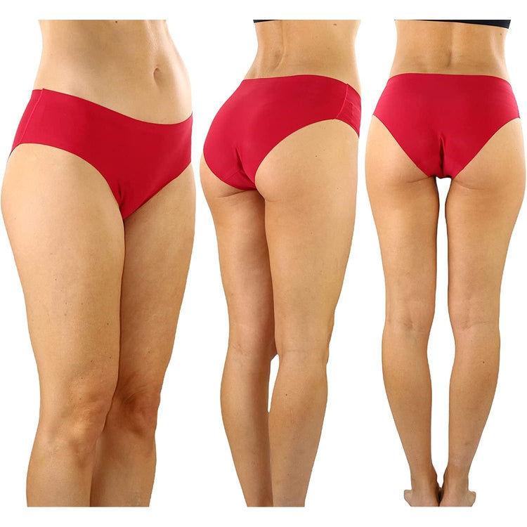 ToBeInStyle Womenโs Pack of 6 Comfortable No Panty Line Laser Cut Boyshorts