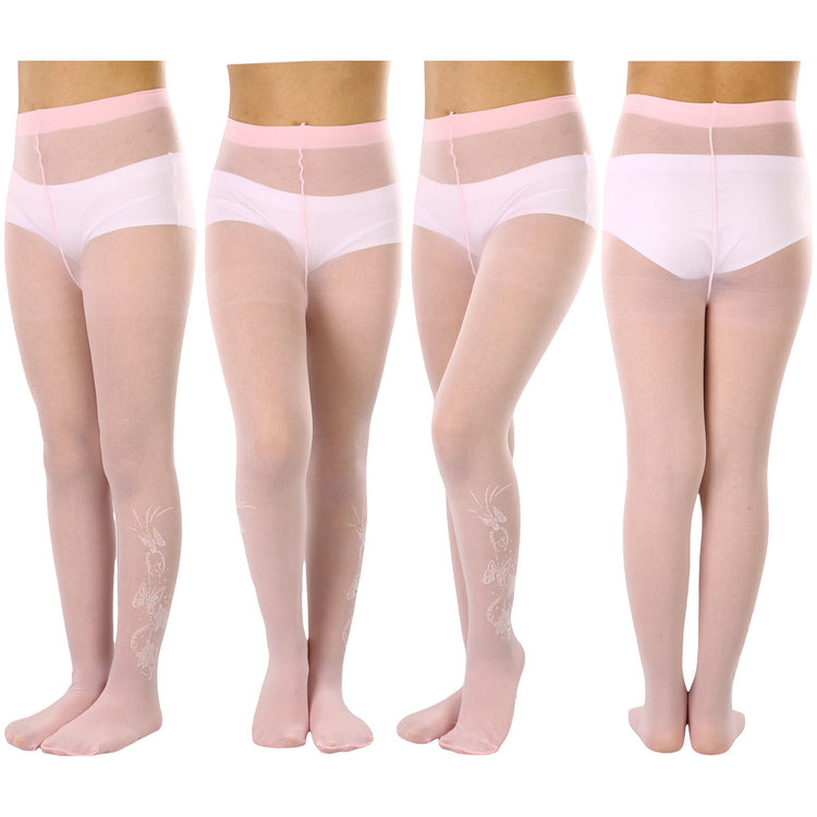 Girls to Junior Pack of 6 Opaque Nylon Tights Pantyhose Age: 1-12 Years Old