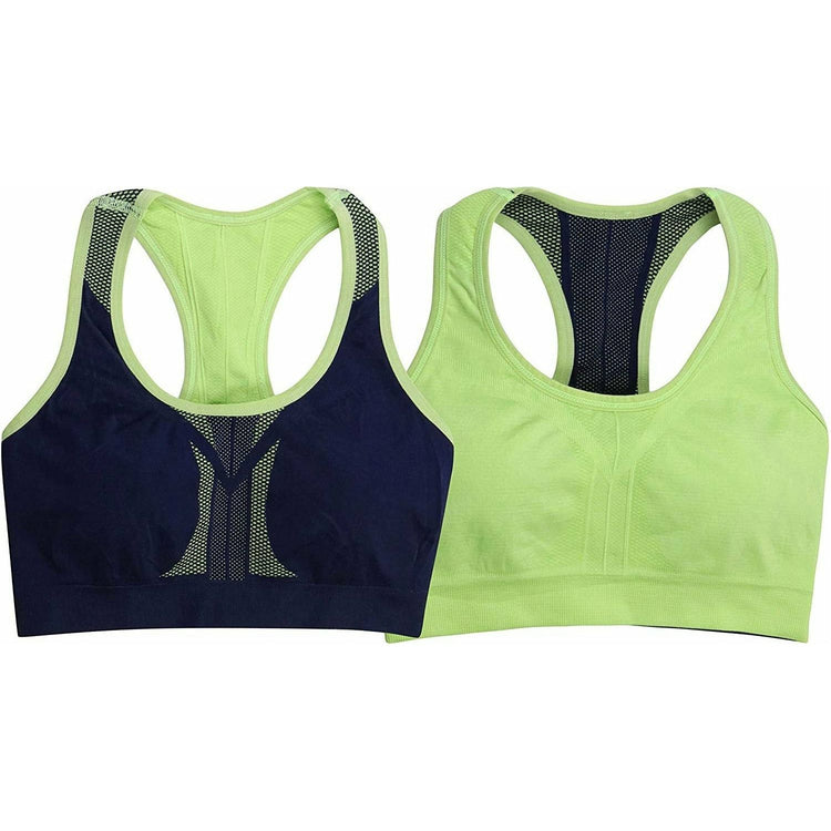 Women's Single or Pack of 3 Reversible Double Layered Compression Sports Bras