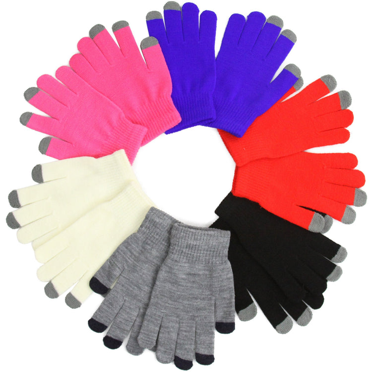 Women's Pack of 6 Assorted Styles Winter Gloves