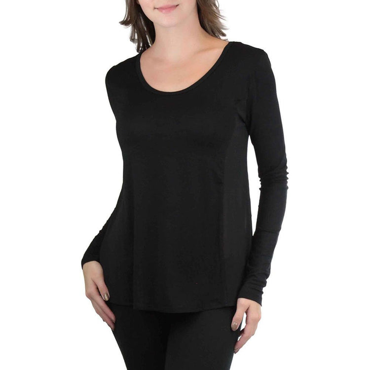 Women's L.S. Knit With Sheering Back Neck Detail