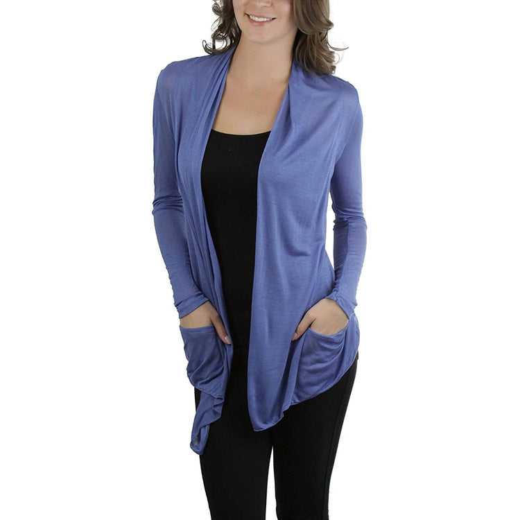 ToBeInStyle Women's Long Sleeve Open Front Lightweight Cardigan