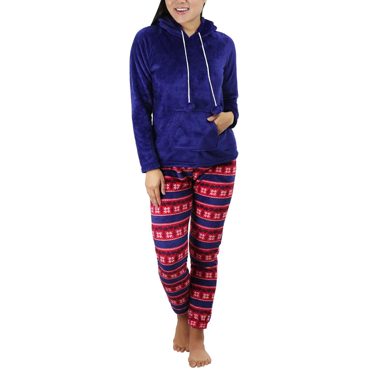 Women's Premium Plush Hoodie Lounge Pajama Set