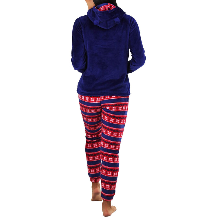 Women's Premium Plush Hoodie Lounge Pajama Set