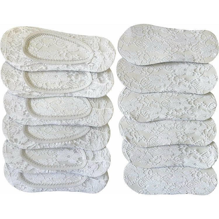 ToBeInStyle Women's Pack of 6 Floral Sheer Shoe Liner Footie