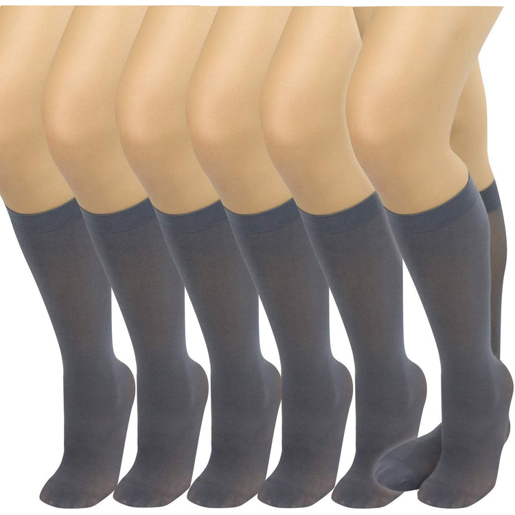 Womens Pack of 6 Knee High Trouser Professional Socks