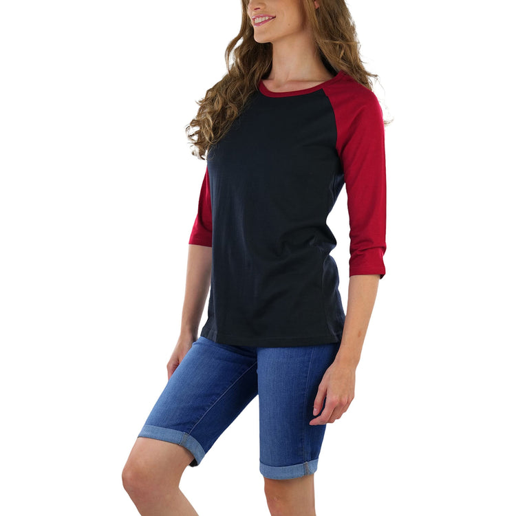 Women's Classic Two Color Cotton Baseball T-Shirts